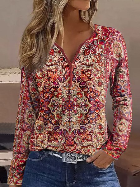 Boho Heritage Print Long Sleeve Tee