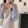 Hollow Shawl Summer Short Top Outerwear Cardigan - Women's Ice Silk Knitted Sunscreen Cardigan (Thin Style)