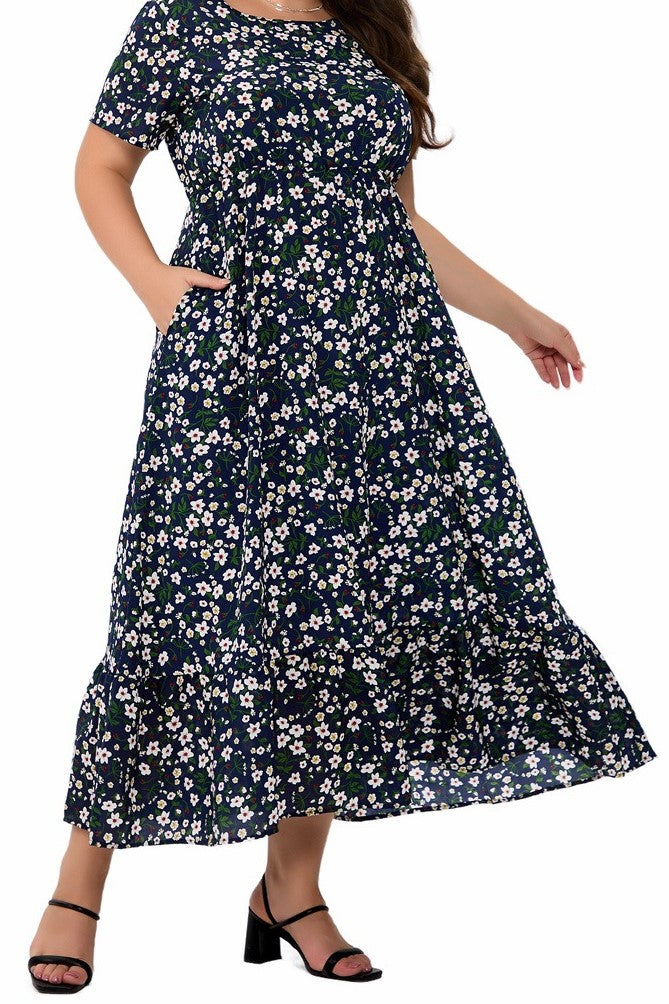 Plus Size Women's Knit Denim Dress (8)
