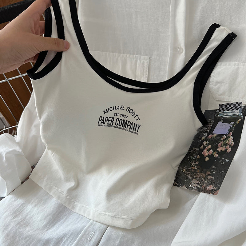 Short Sleeveless Padded Camisole - Tight Summer Top for Women