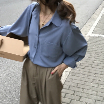 Spring & Autumn Casual Taro Purple Long-Sleeved Shirt - Soft, Stylish, and Effortlessly Cool