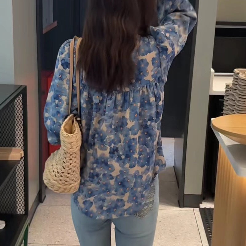 French-Inspired Light Mature Niche Top - Elegant Minimalist Style for Women