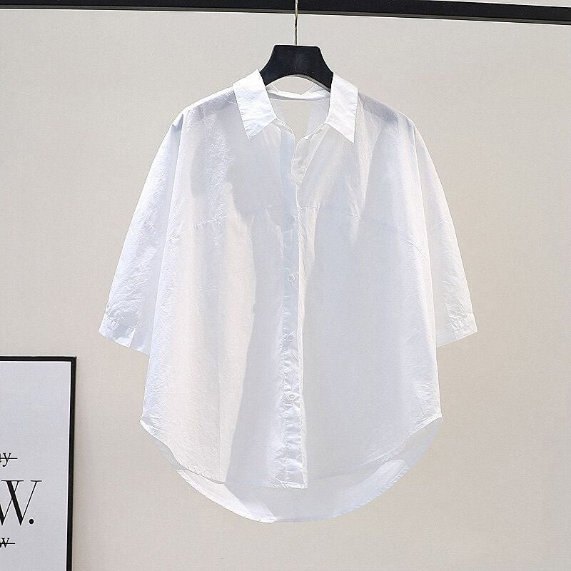Women's Summer Pleated Loose-Fit Shirt - Niche Design, Age-Reducing Charm