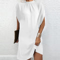 Women's Loose Batwing Sleeve Dress – Casual Round Neck Pullover Tunic Dress | Lightweight & Stylish for Everyday Wear