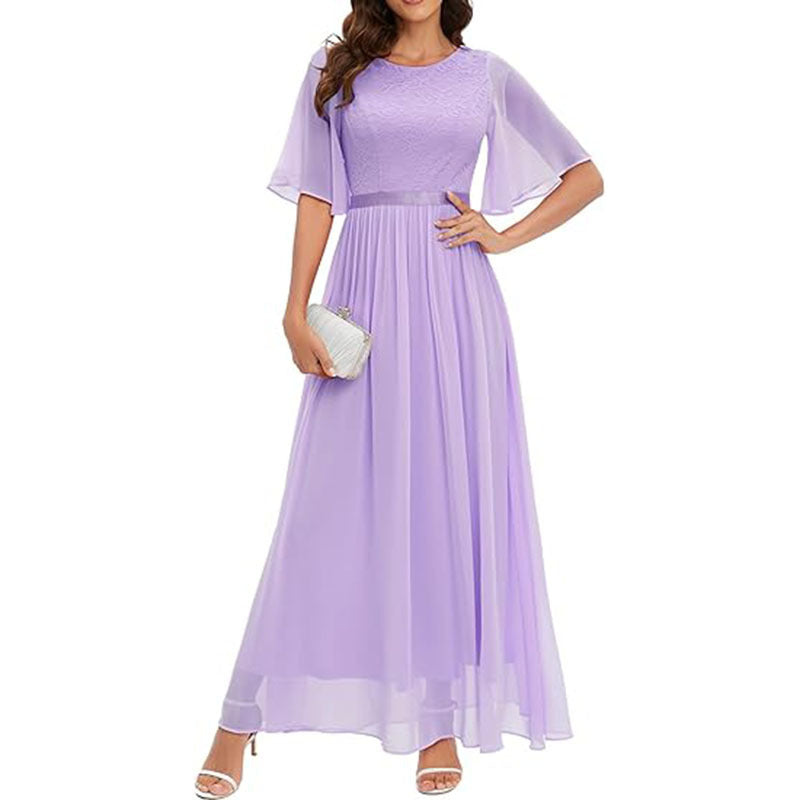 New Lace Chiffon Bridesmaid & Evening Dress – Elegant Formal Gown for Weddings, Proms & Special Occasions