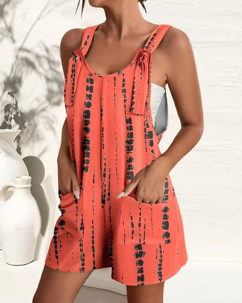 Women’s Summer Casual Fashion Suspenders Shorts Jumpsuit – Lightweight Sleeveless Overalls