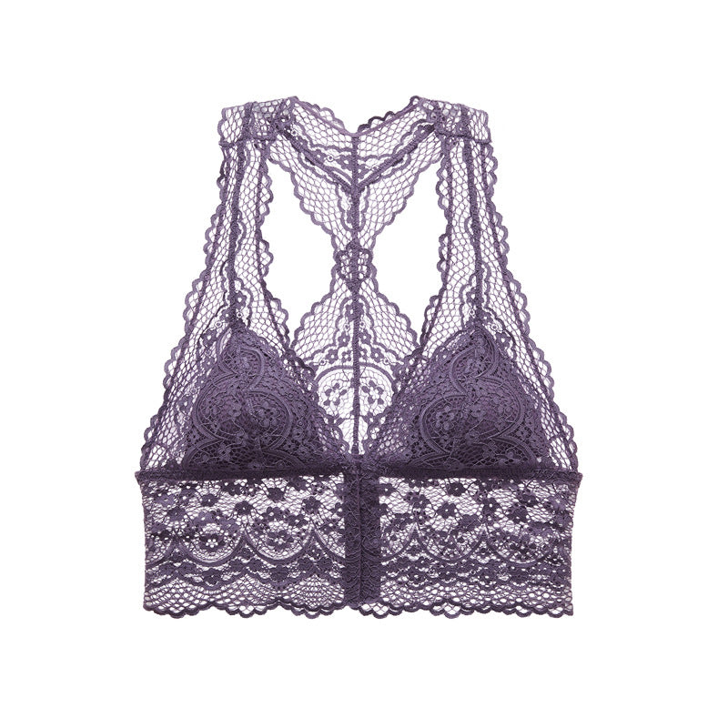 Women thin mold cup beautiful back wear without steel ring bra