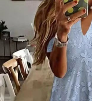 Women's Elegant Solid Color V-Neck Short Sleeve Dress