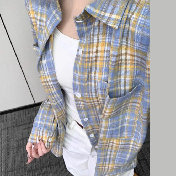Women's Plaid Long-Sleeved Shirt - Classic, Cozy, and Effortlessly Cool