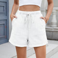 Women's Summer Denim Shorts - High-Waisted, Elastic Hem, Tie-Waist Casual Jean Shorts