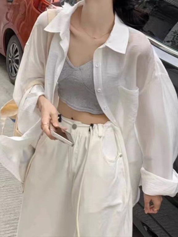 Women's Summer Thin Outerwear - Lightweight Cardigan Shirt Top