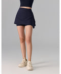 Women's Two-Piece Sports Skirt with Built-In Nude Shorts - Anti-Exposure, Antibacterial, Yoga & Running Fitness Skort