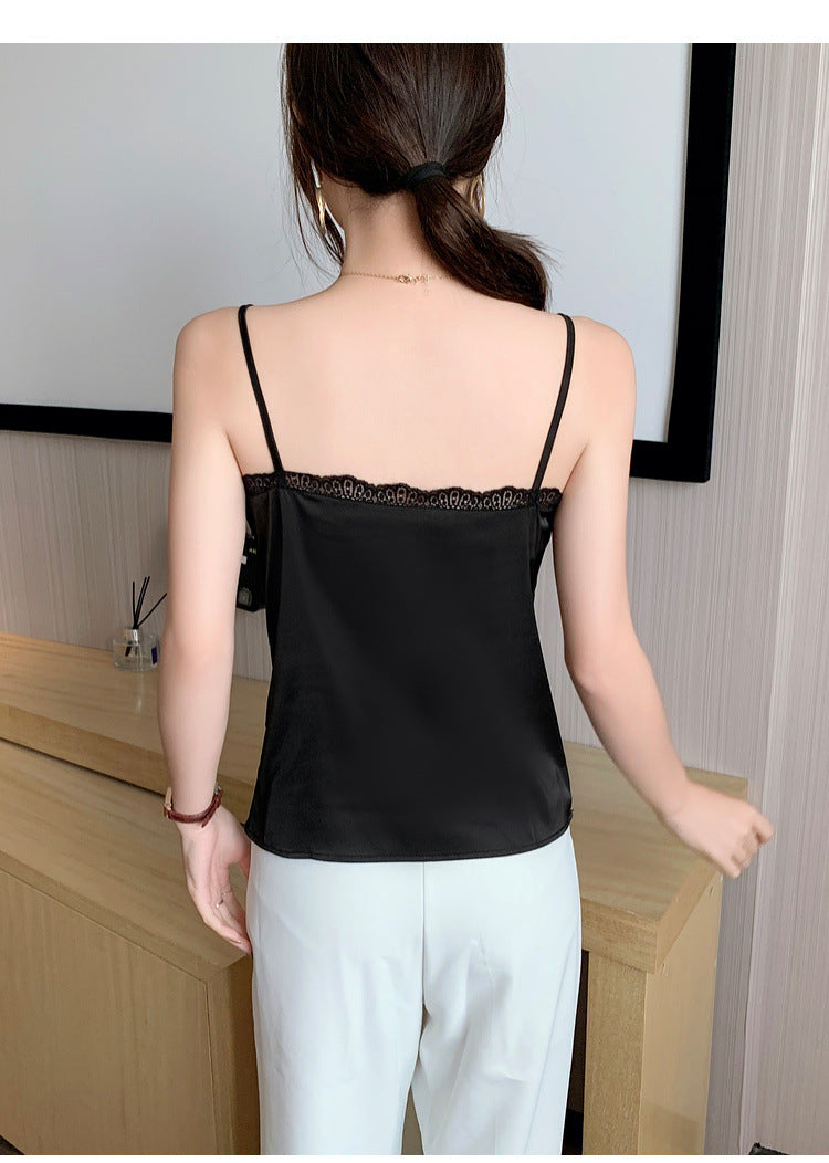Elegant Lace Camisole Vest for Women - Soft Stretchy Real Shot Cami Top