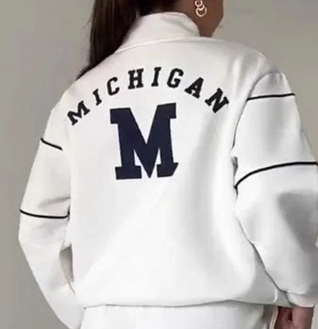 Women's Autumn and Winter Letter Print Long Sleeve Sweatshirt and Casual Pants Sports Two-Piece Set