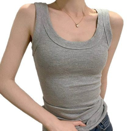 Threaded Inner Camisole Top for Women - Versatile, Slimming, Anti-Exposure Design