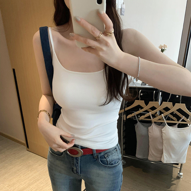 Women's Slim Fit Padded Camisole - Sleeveless All-in-One Innerwear & Outerwear Top
