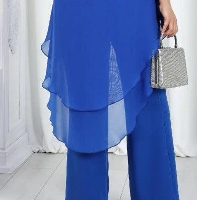 Women's Chiffon Top and Pants Two-Piece Matching Set