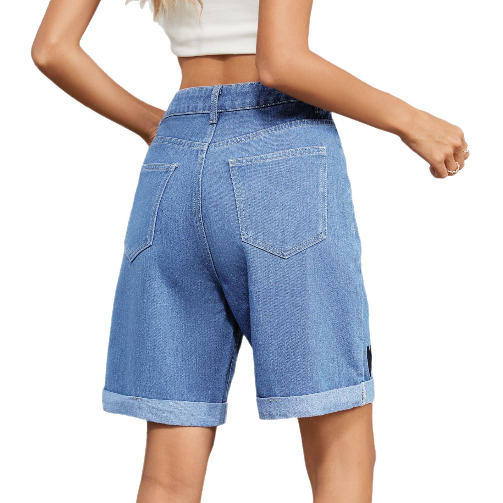Women's Summer New Loose Casual Washed Denim Shorts