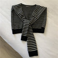 Knitted Striped Shawl for Women - Lightweight Spring & Autumn Wrap | Versatile Waistcoat Design | Air-Conditioned Room &