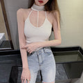New Beautiful Back Vest - Internet Celebrity Style Slimming Short Halter Neck Inner Top