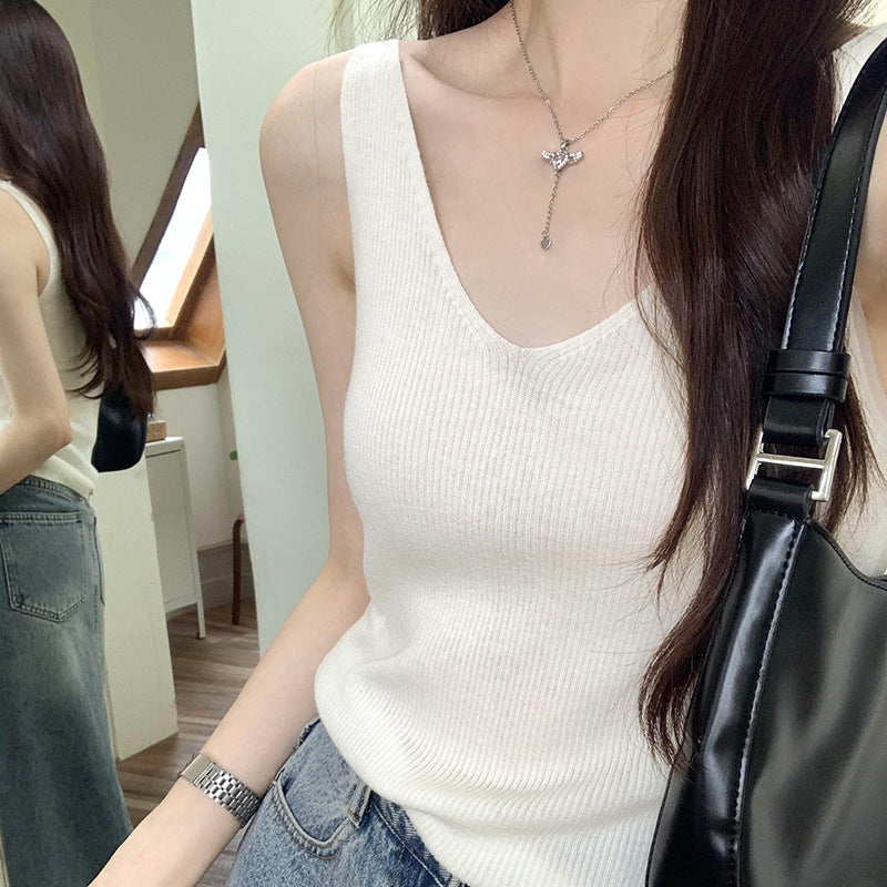 Women's High-End Sleeveless V-Neck Knitted Vest