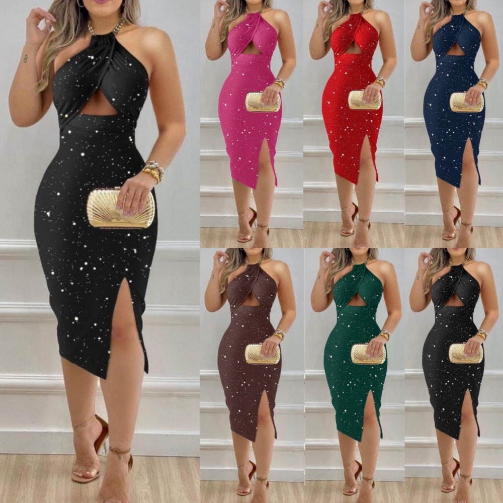 Summer Halter Neck Cut-Out Bodycon Dress for Women – Backless Clubwear Party Mini Dress