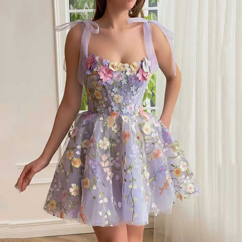 New Fashion Girls Flower Ball Gown – Elegant Birthday Party Suspender Dress