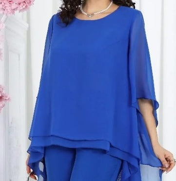Women's Chiffon Top and Pants Two-Piece Matching Set