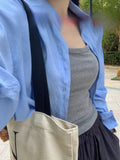 Blue Summer Sun Protection Shirt - Loose, Lightweight & Breathable