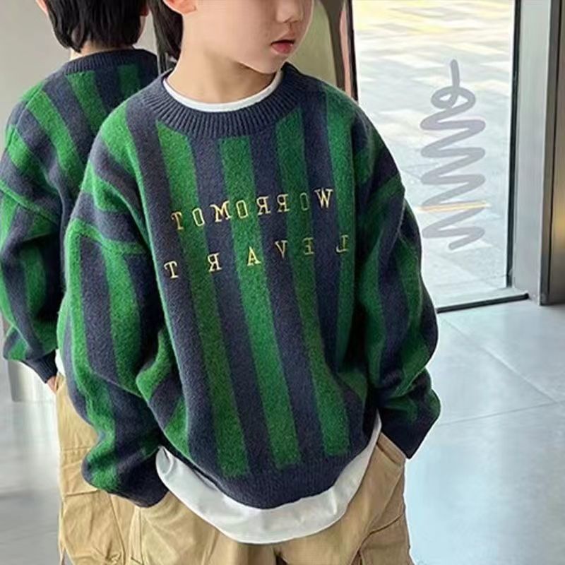 Striped Knit Pullover for Boys