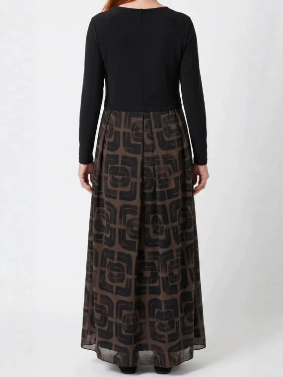 Spring & Summer New Casual V-Neck Long Sleeve Loose Fit Women's Dress