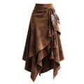 Women's Brown A-Line Midi Skirt