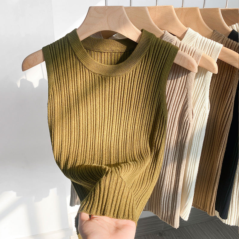 Pure Desire I-Shaped Ribbed Knit Camisole - Women's Sleeveless Spring/Summer
