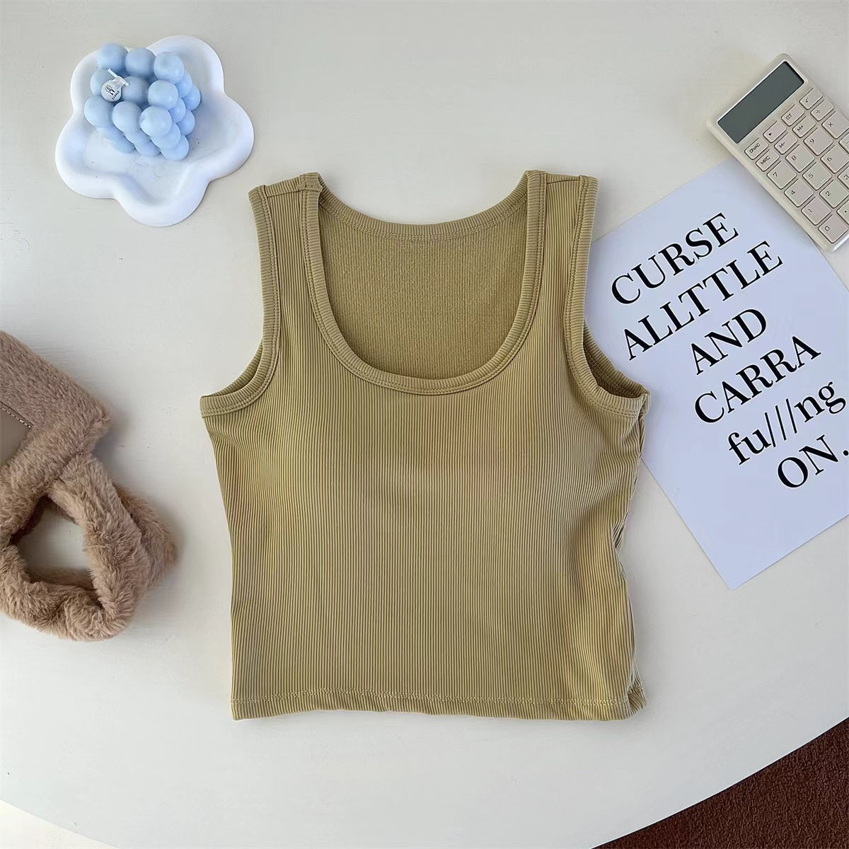 women's camisole top with bra pads for inner wear: