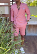 Solid Color Light Business Suit Shorts Set