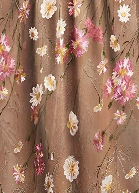 Women’s Flower Print Round Neck Short-Sleeved Pocket Dress
