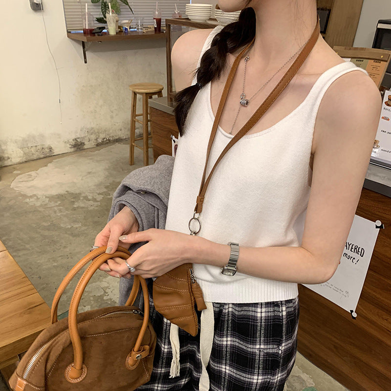 Women's Loose & Slim Sleeveless Knitted Camisole - Summer Inner & Outer Wear Top