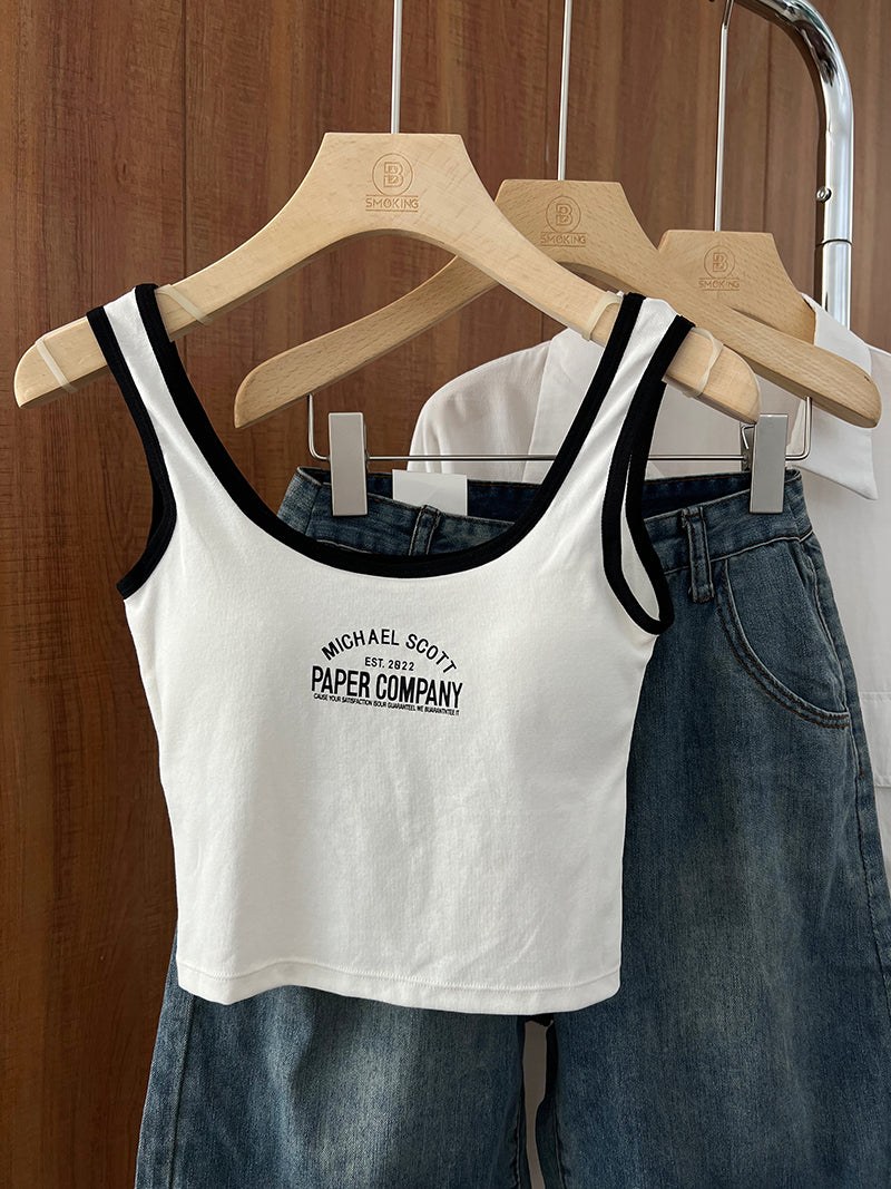 Short Sleeveless Padded Camisole - Tight Summer Top for Women