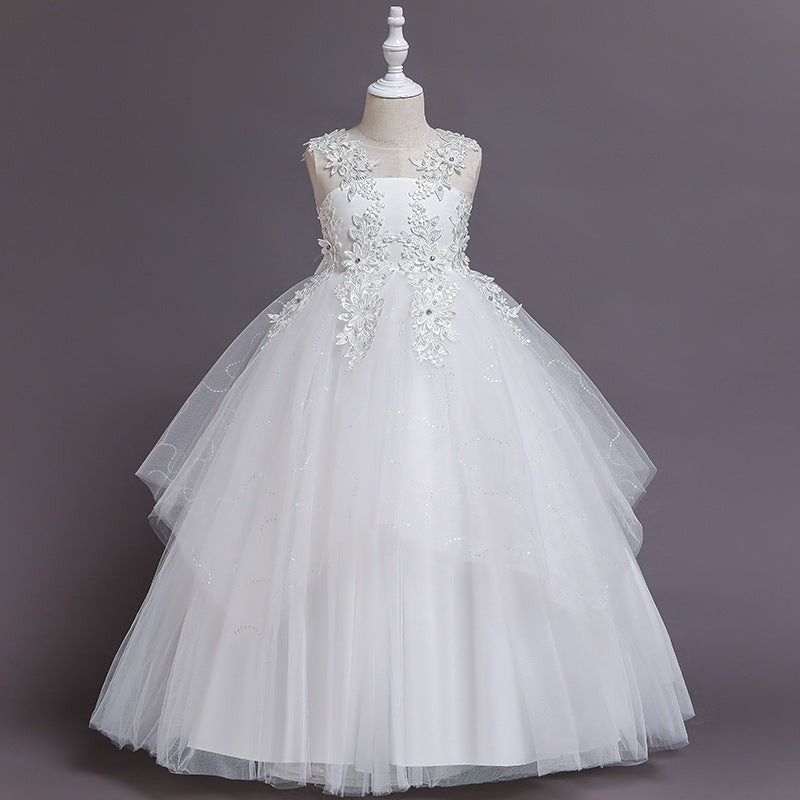Children's Sequin Flower Princess Dress – Wholesale Girls' Party & Wedding Dress - RAC25ZB293GDRESS