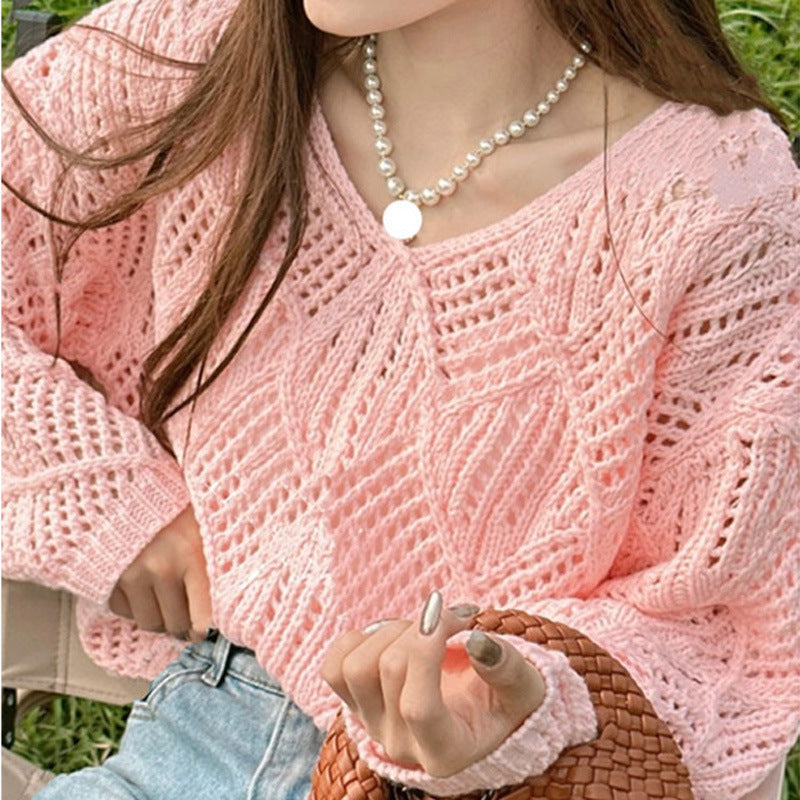 Women's Solid Color Diamond Pattern Blouse - Lightweight Lazy Style Sunscreen Layer for Spring, Summer