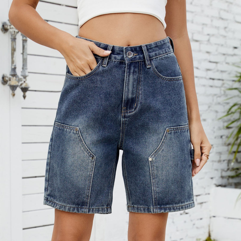 Wish Summer Street Washed New Fashion Cool Denim Shorts for Women - High Waist, Casual Fit