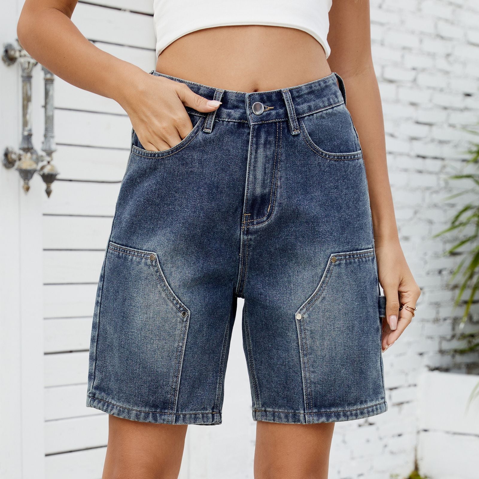 Wish Summer Street Washed New Fashion Cool Denim Shorts for Women - High Waist, Casual Fit
