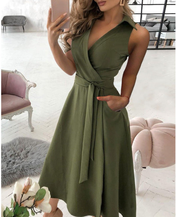 Women's Long-Sleeved V-Neck Printed Bodycon Dress – Spring & Summer Fashion