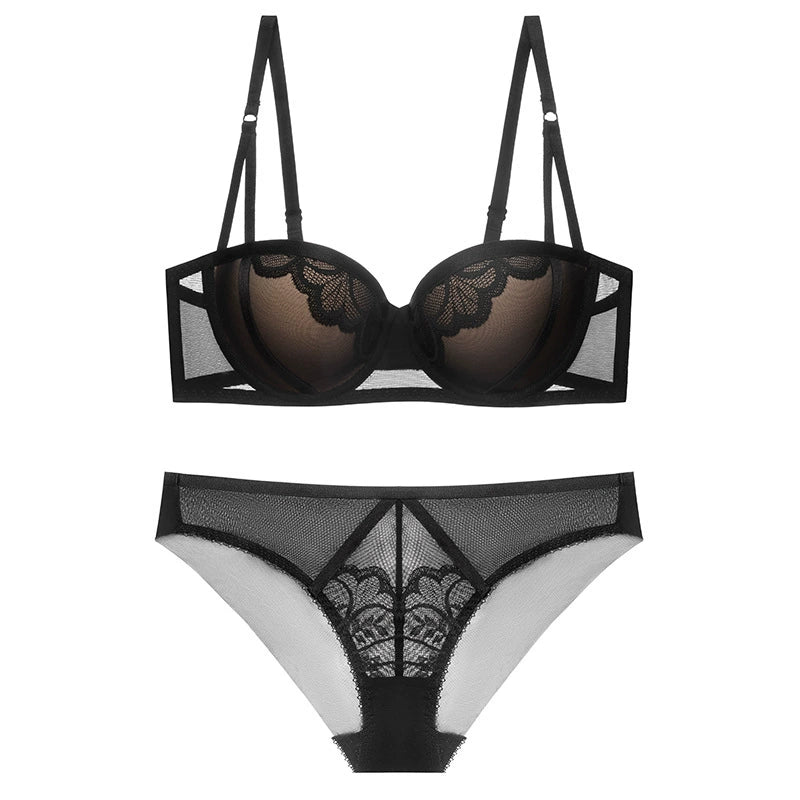 Women push-up bra set women's lace underwear panties set pure desire small breast support special