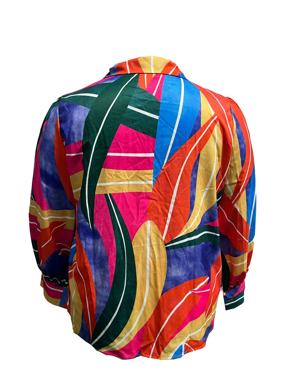 Women's Autumn Fashion Casual V-Neck Button Print Long-Sleeved Shirt