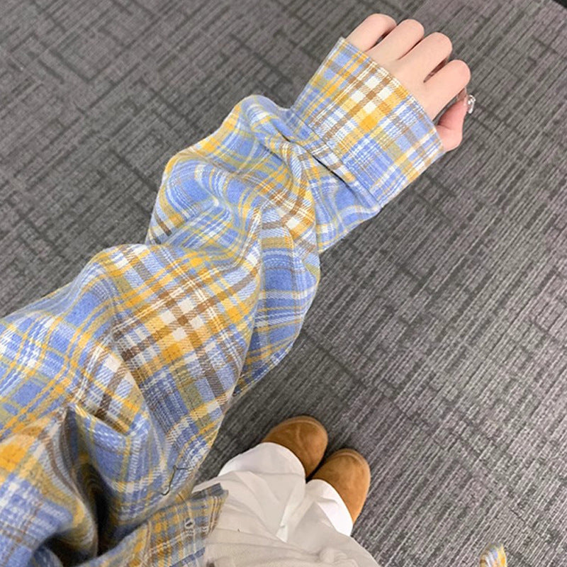 Women's Plaid Long-Sleeved Shirt - Classic, Cozy, and Effortlessly Cool