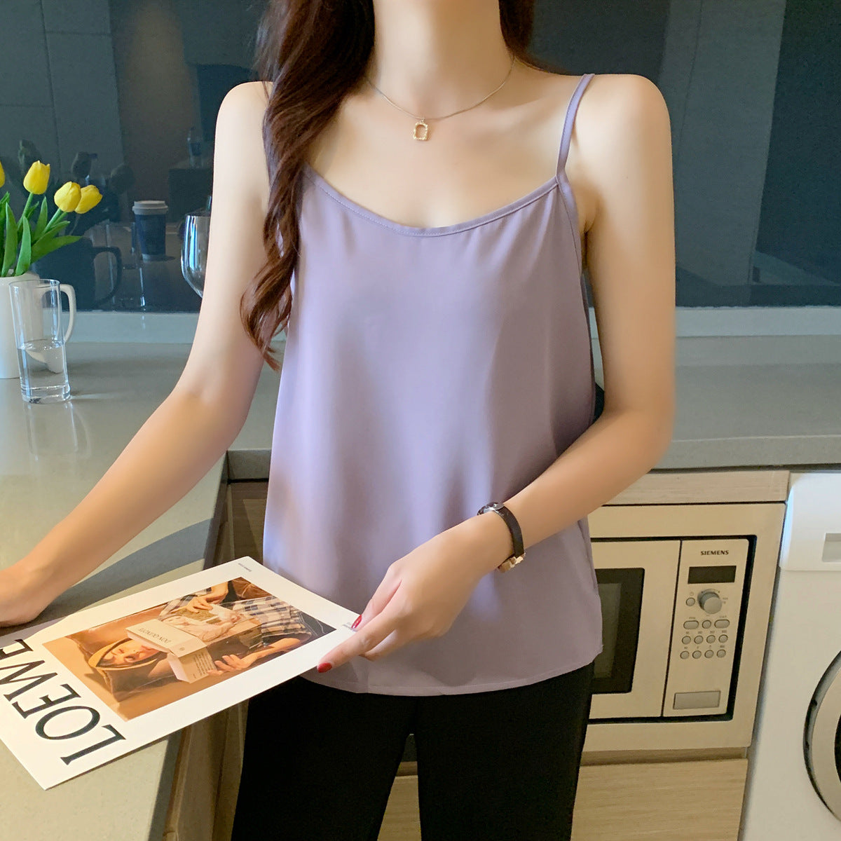 2025 Summer Women's Small Camisole Vest with Base & Suit-Style Outerwear - White | New Style