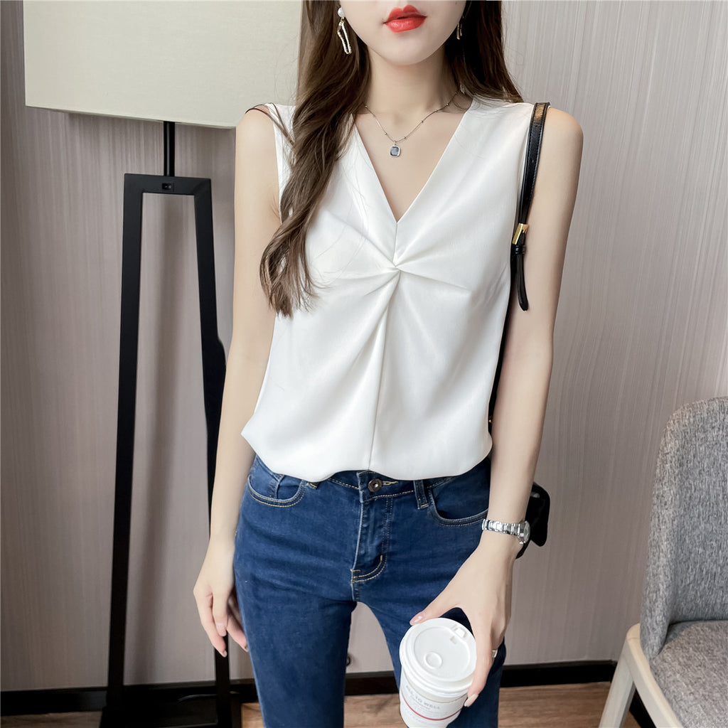 Niche Design Sleeveless V-Neck Camisole - Summer Essential Layer