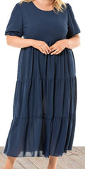 Plus Size Women's Knit Denim Dress (46)