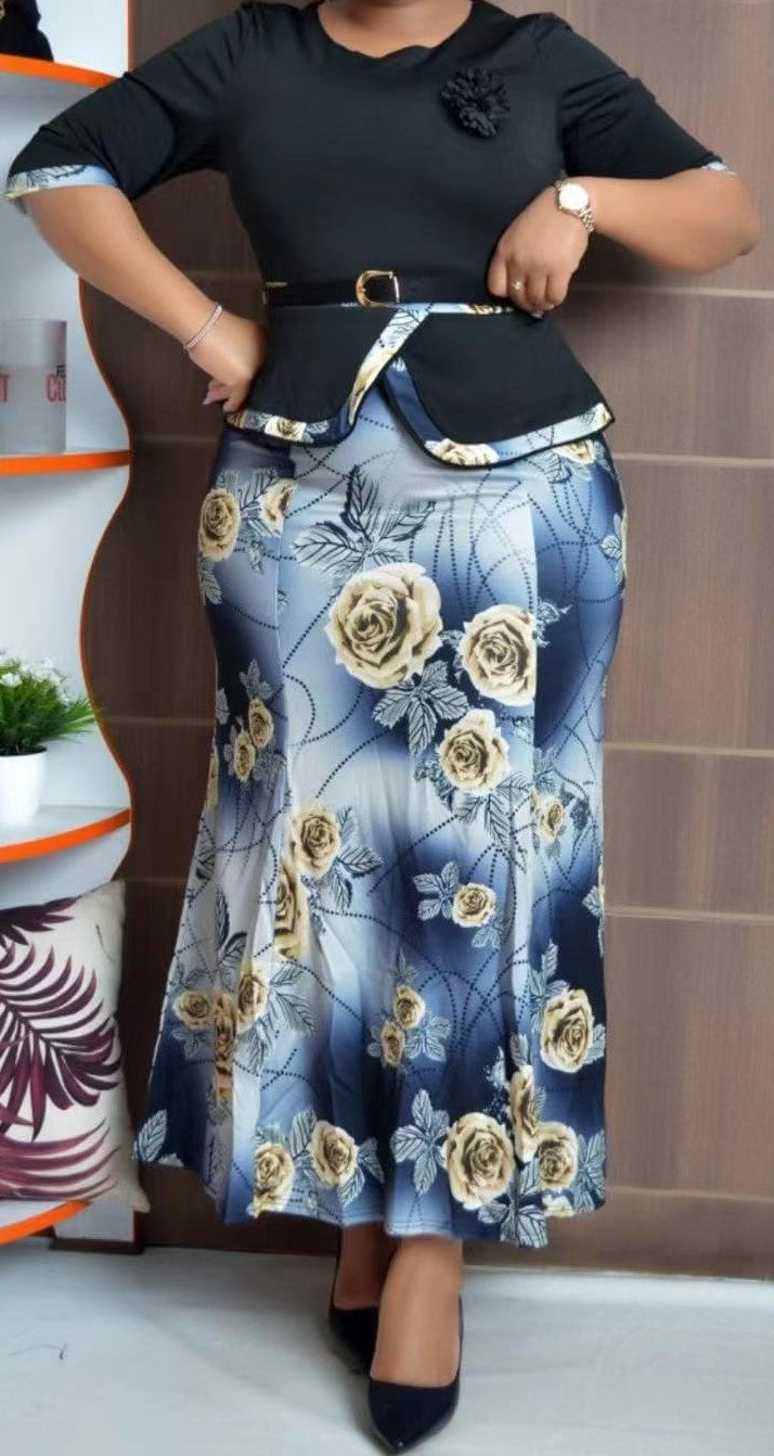 Plus Size Women's Knit Denim Dress (47)